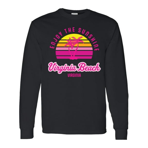 Inktastic Summer Enjoy the Sunshine Virginia Beach Virginia in Pink Long Sleeve T-Shirt