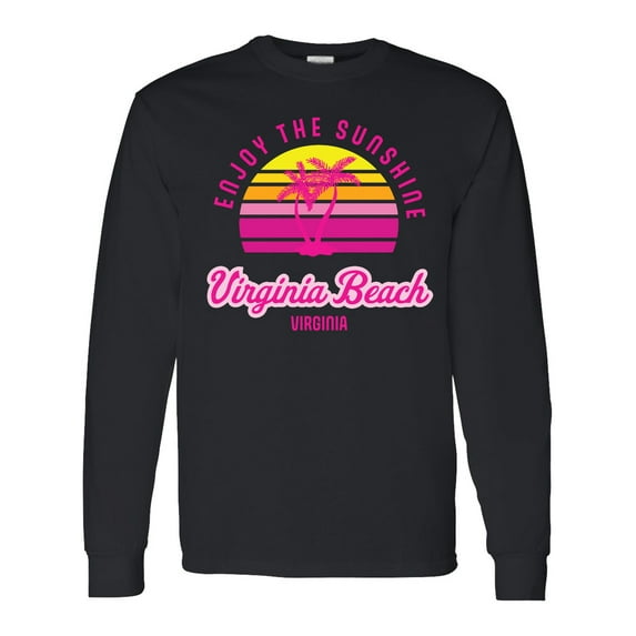 Inktastic Summer Enjoy the Sunshine Virginia Beach Virginia in Pink Long Sleeve T-Shirt