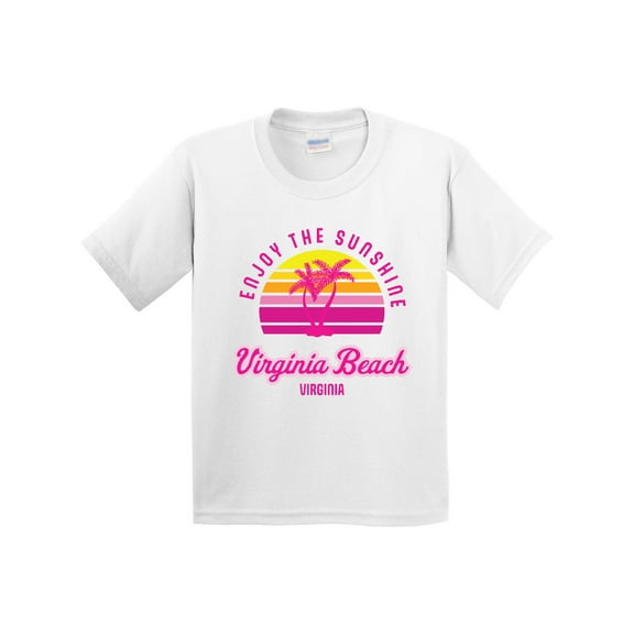 Inktastic Summer Enjoy the Sunshine Virginia Beach Virginia in Pink Youth T-Shirt