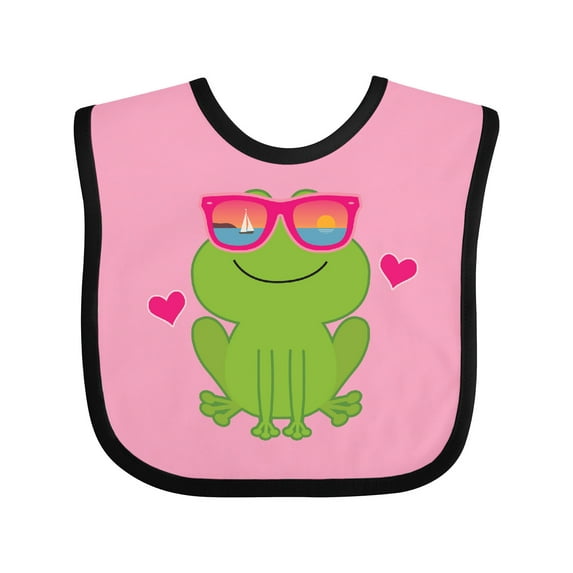 Inktastic Summer Frog Beach Vacation Sunglasses Girls Baby Bib