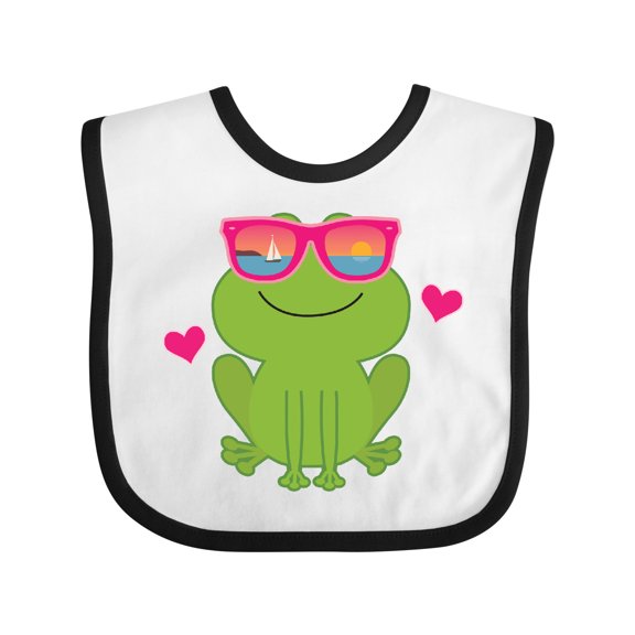 Inktastic Summer Frog Beach Vacation Sunglasses Girls Baby Bib
