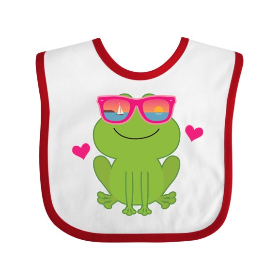 Inktastic Summer Frog Beach Vacation Sunglasses Girls Baby Bib