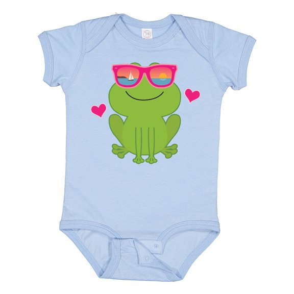 Inktastic Summer Frog Beach Vacation Sunglasses Girls Baby Bodysuit