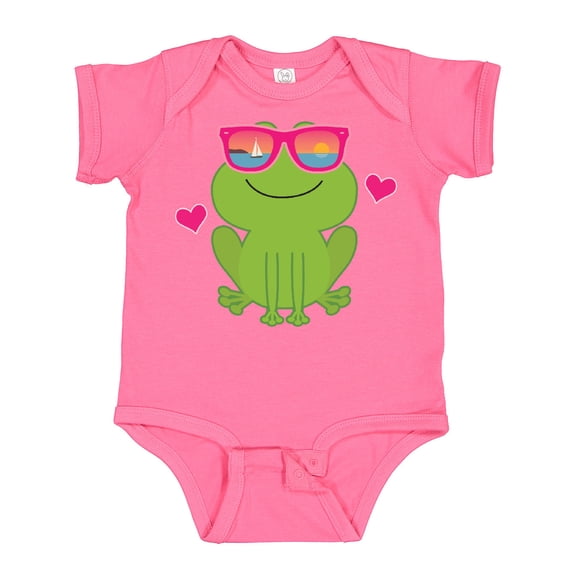 Inktastic Summer Frog Beach Vacation Sunglasses Girls Baby Bodysuit