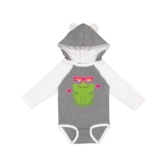 Inktastic Summer Frog Beach Vacation Sunglasses Girls Long Sleeve Baby Bodysuit