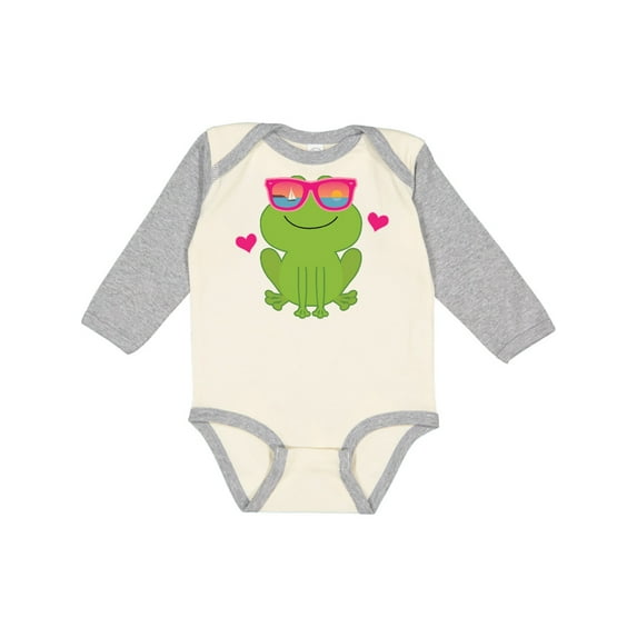 Inktastic Summer Frog Beach Vacation Sunglasses Girls Long Sleeve Baby Bodysuit