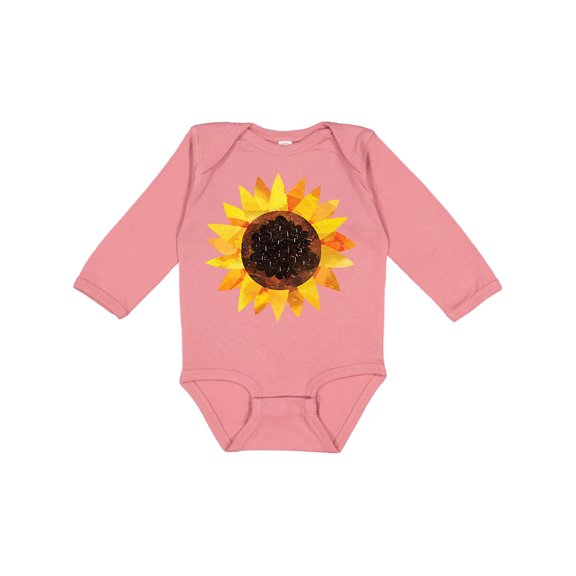 Inktastic Summer Grunge Sunflower Boys or Girls Long Sleeve Baby Bodysuit