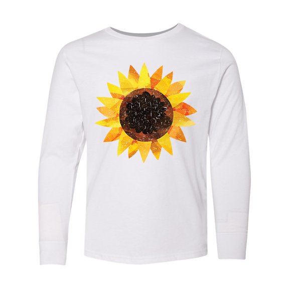 Inktastic Summer Grunge Sunflower Long Sleeve Youth T-Shirt