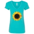 thumbnail image 1 of Inktastic Summer Grunge Sunflower Women's V-Neck T-Shirt, 1 of 5