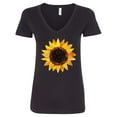 thumbnail image 1 of Inktastic Summer Grunge Sunflower Women's V-Neck T-Shirt, 1 of 5
