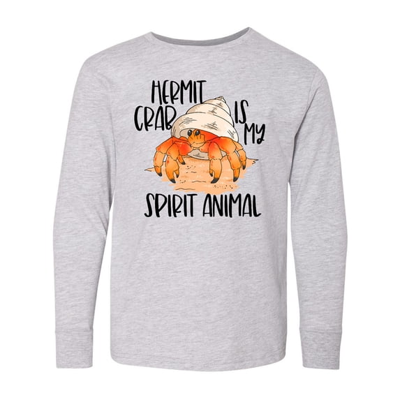 Inktastic Summer Hermit Crab is My Spirit Animal Long Sleeve Youth T-Shirt