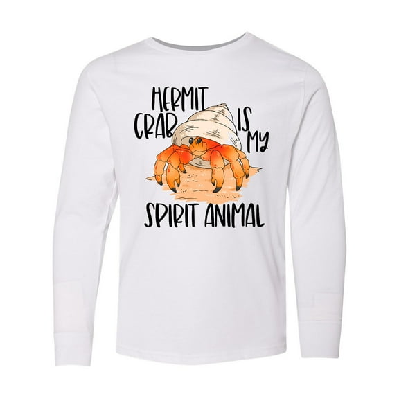 Inktastic Summer Hermit Crab is My Spirit Animal Long Sleeve Youth T-Shirt