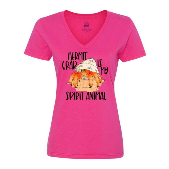 Inktastic Summer Hermit Crab is My Spirit Animal Women's V-Neck T-Shirt