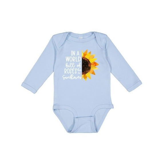Inktastic Summer In a World Full of Roses Be a Sunflower Boys or Girls Long Sleeve Baby Bodysuit