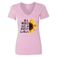 thumbnail image 1 of Inktastic Summer in a World Full of Roses Be a Sunflower Women's V-Neck T-Shirt, 1 of 5