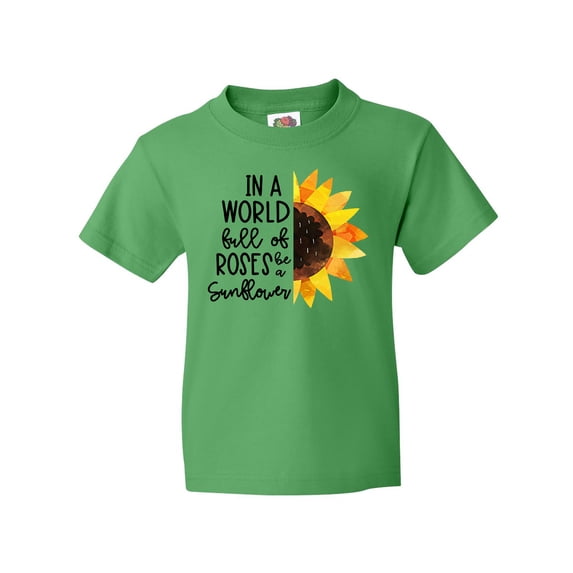 Inktastic Summer In a World Full of Roses Be a Sunflower Youth T-Shirt