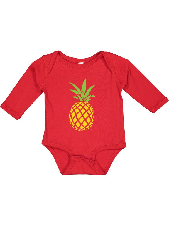 Summer Pineapple Boys or Girls Long Sleeve Baby Bodysuit