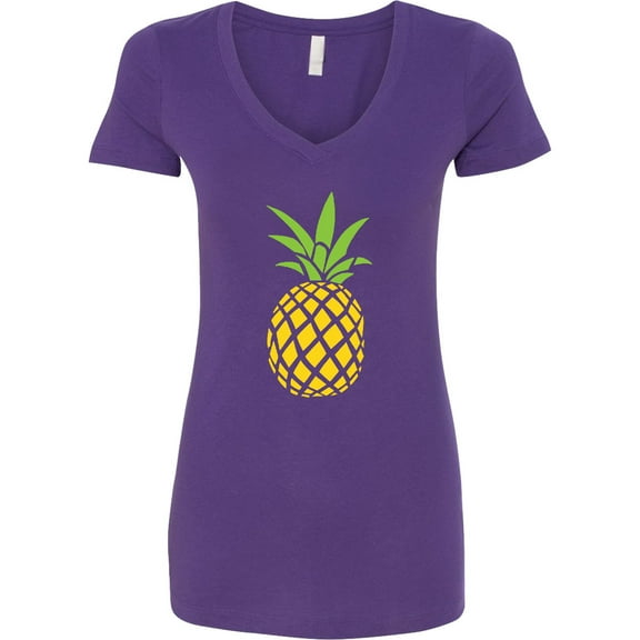 Inktastic Summer Pineapple Women's V-Neck T-Shirt