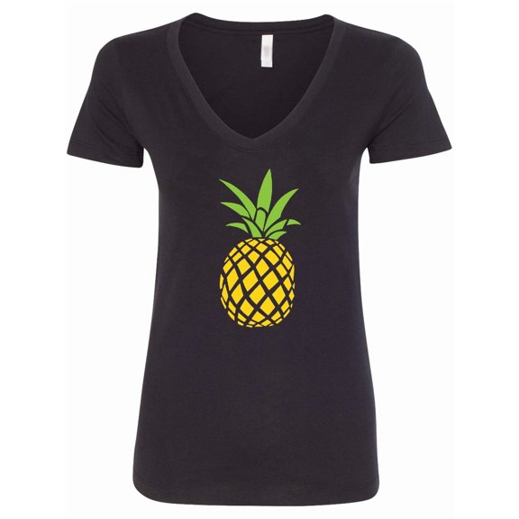 Inktastic Summer Pineapple Women's V-Neck T-Shirt