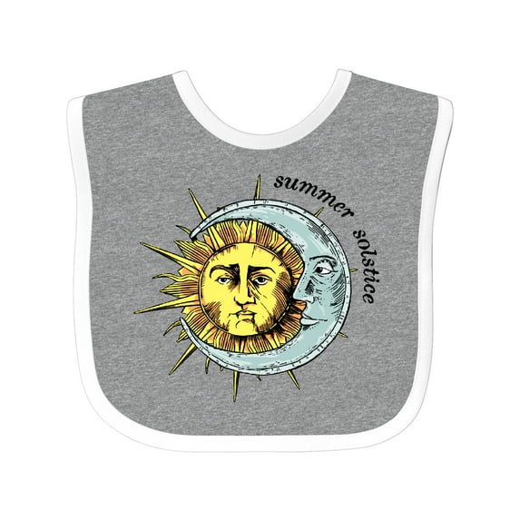 Inktastic Summer Solstice Sun and Moon Boys or Girls Baby Bib