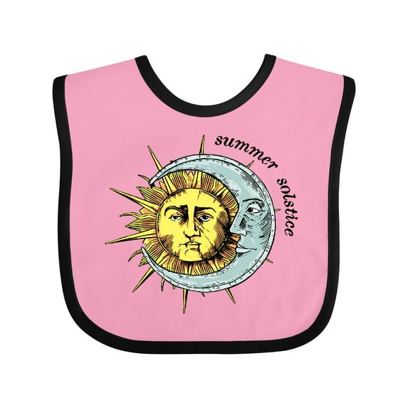 Inktastic Summer Solstice Sun and Moon Boys or Girls Baby Bib