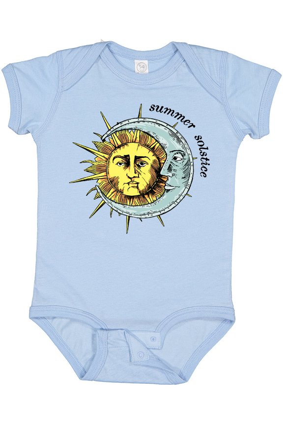 Summer Solstice Sun and Moon Boys or Girls Baby Bodysuit