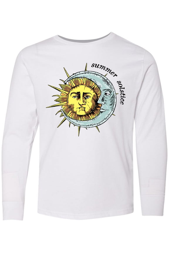 Summer Solstice Sun and Moon Long Sleeve Youth T-Shirt
