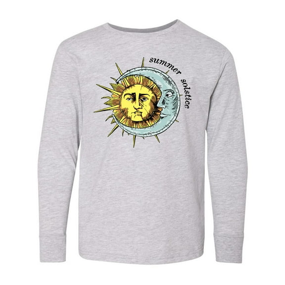 Inktastic Summer Solstice Sun and Moon Long Sleeve Youth T-Shirt