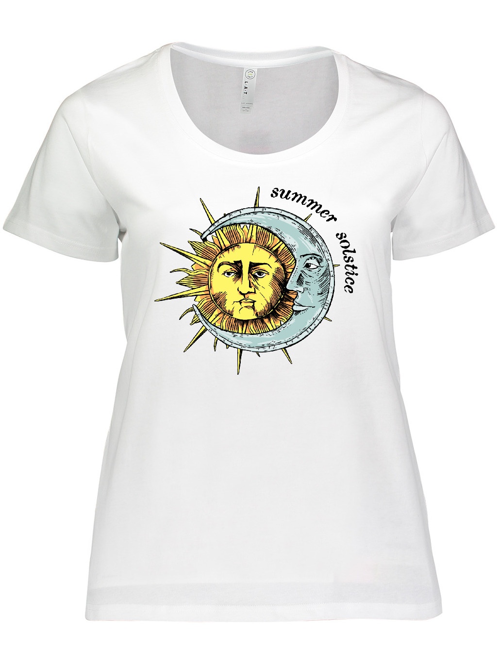 Inktastic Summer Solstice Sun and Moon Women's Plus Size T-Shirt - image 1 of 4