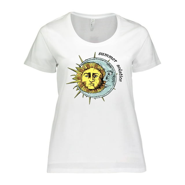 Inktastic Summer Solstice Sun and Moon Women's Plus Size T-Shirt