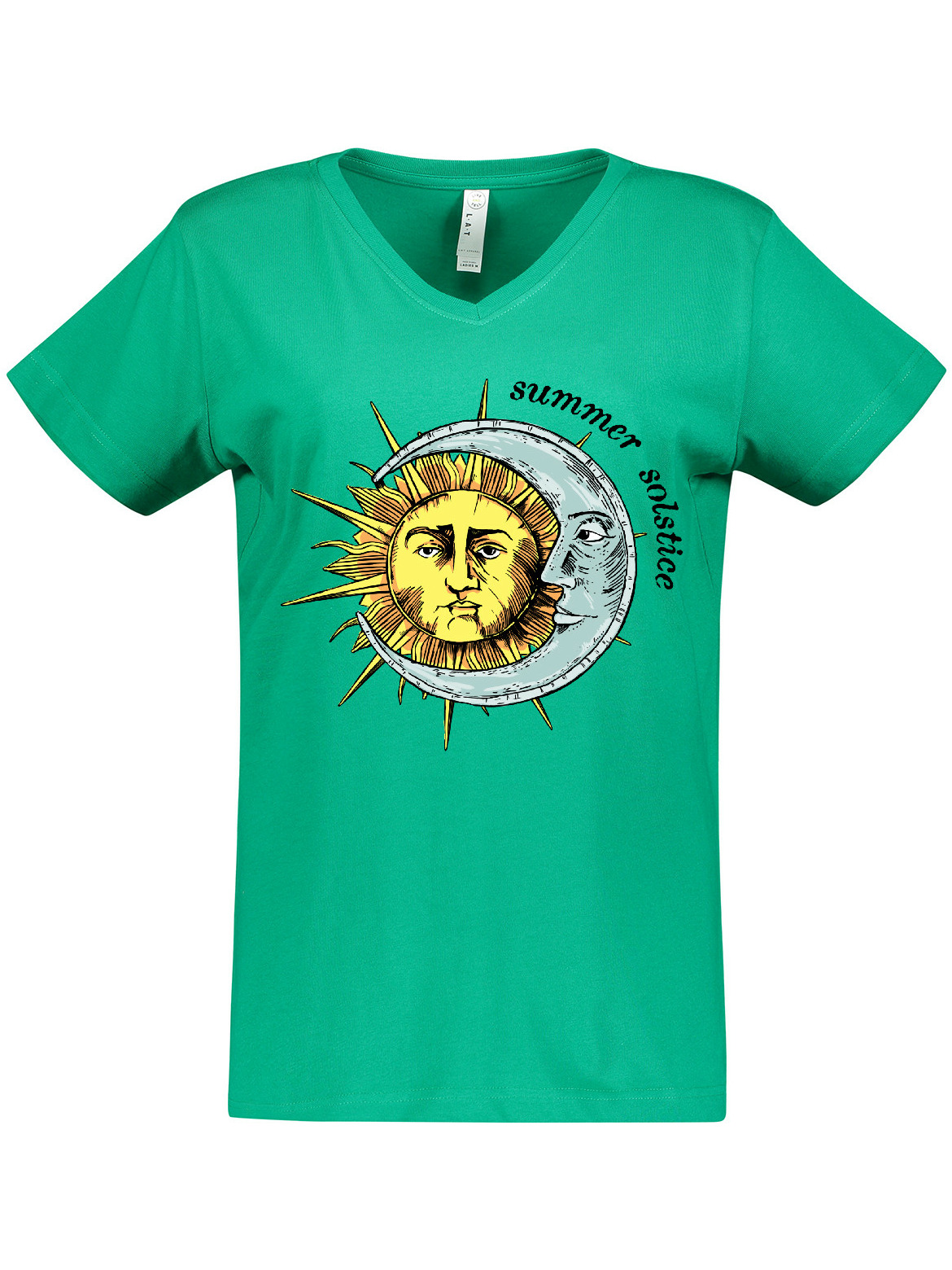 Inktastic Summer Solstice Sun and Moon Women's V-Neck T-Shirt - image 1 of 4