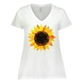 thumbnail image 1 of Inktastic Summer Sunflower Women's Plus Size V-Neck T-Shirt, 1 of 5