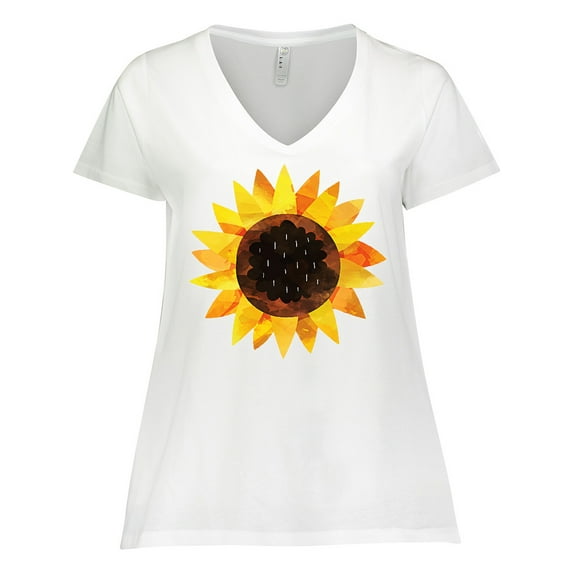 Inktastic Summer Sunflower Women's Plus Size V-Neck T-Shirt