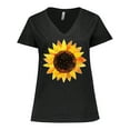 thumbnail image 1 of Inktastic Summer Sunflower Women's Plus Size V-Neck T-Shirt, 1 of 5