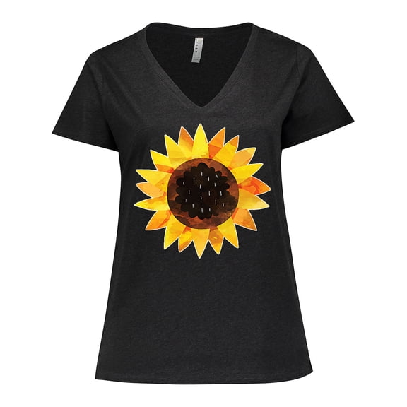 Inktastic Summer Sunflower Women's Plus Size V-Neck T-Shirt