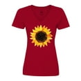 thumbnail image 1 of Inktastic Summer Sunflower Women's V-Neck T-Shirt, 1 of 5
