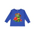 thumbnail image 1 of Inktastic Summer Turtle with Watermelon Boys or Girls Long Sleeve Toddler T-Shirt, 1 of 5