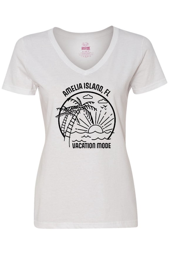 Summer Vacation Mode Amelia Island Florida Women's V-Neck T-Shirt