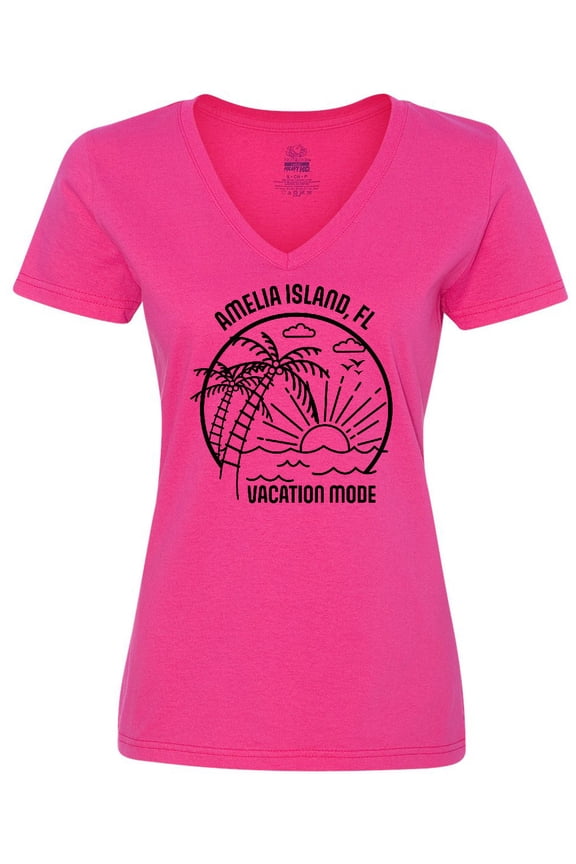 Summer Vacation Mode Amelia Island Florida Women's V-Neck T-Shirt
