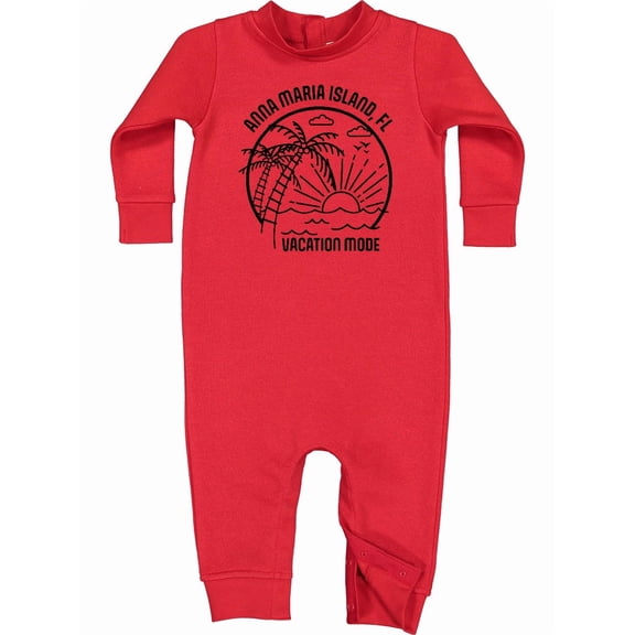 Inktastic Summer Vacation Mode Anna Maria Island Florida Baby Fleece Romper