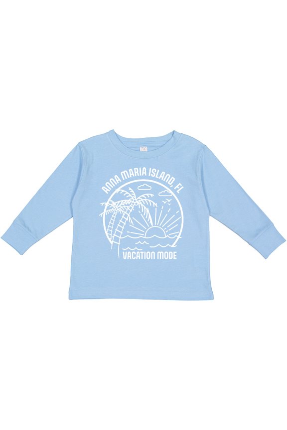Summer Vacation Mode Anna Maria Island Florida Boys or Girls Long Sleeve Toddler T-Shirt