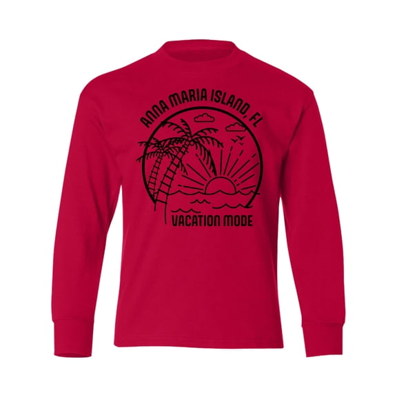 Inktastic Summer Vacation Mode Anna Maria Island Florida Long Sleeve Youth T-Shirt