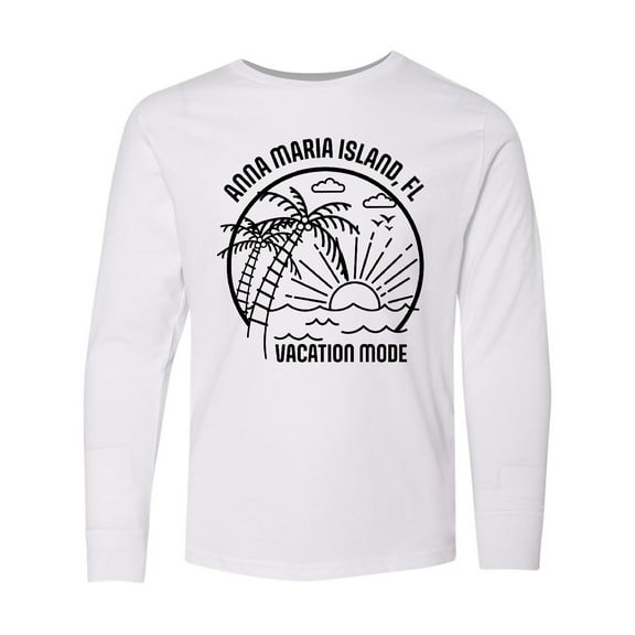 Inktastic Summer Vacation Mode Anna Maria Island Florida Long Sleeve Youth T-Shirt