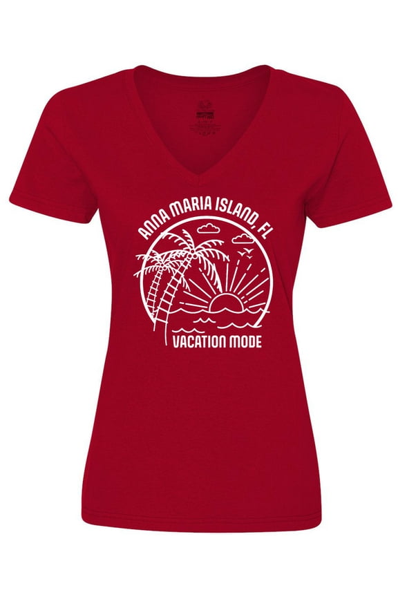 Summer Vacation Mode Anna Maria Island Florida Women's V-Neck T-Shirt