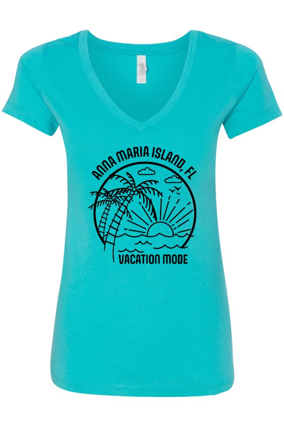 Summer Vacation Mode Anna Maria Island Florida Women's V-Neck T-Shirt
