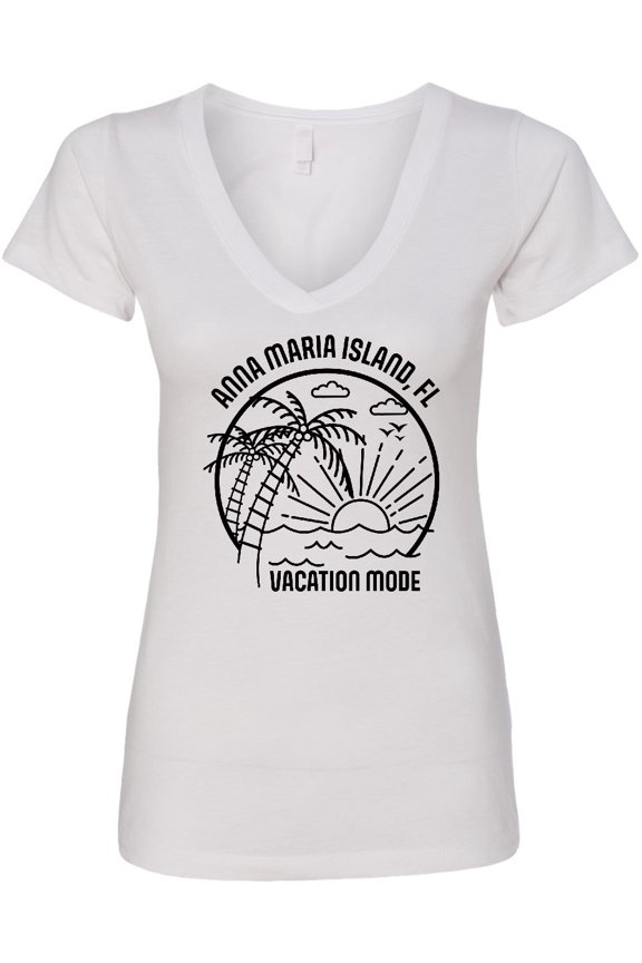 Summer Vacation Mode Anna Maria Island Florida Women's V-Neck T-Shirt