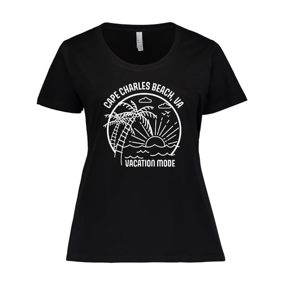 Inktastic Summer Vacation Mode Cape Charles Beach Virginia Women's Plus Size T-Shirt