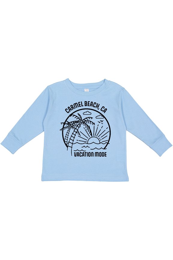 Summer Vacation Mode Carmel Beach California Boys or Girls Long Sleeve Toddler T-Shirt