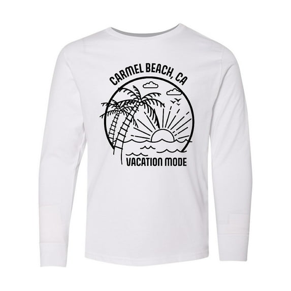 Inktastic Summer Vacation Mode Carmel Beach California Long Sleeve Youth T-Shirt