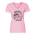 thumbnail image 1 of Inktastic Summer Vacation Mode Carmel Beach California Women's V-Neck T-Shirt, 1 of 5